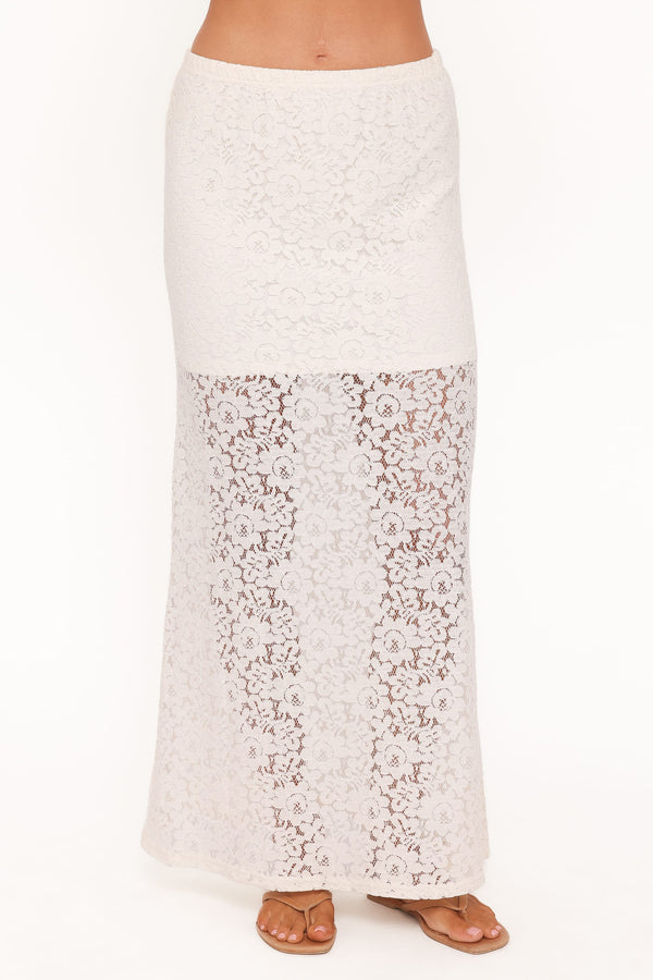 BOTTOMS Cassie Lace Maxi Skirt - Cream