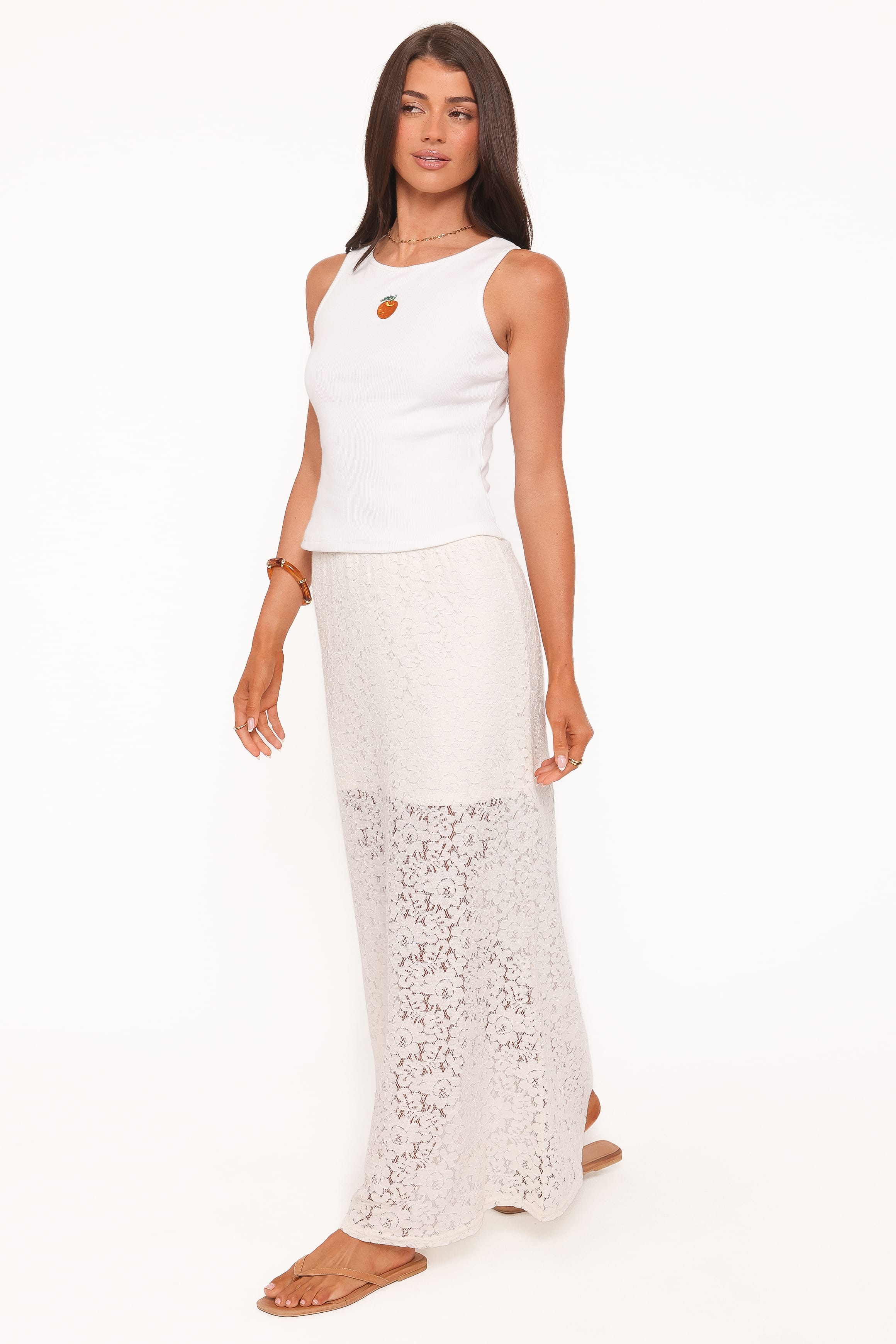 BOTTOMS Cassie Lace Maxi Skirt - Cream