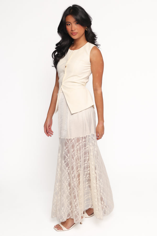 BOTTOMS Chapel Lace Maxi Skirt - Cream