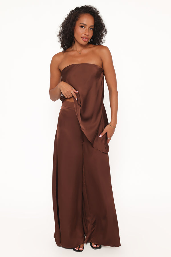 BOTTOMS Charmer Wide Leg Pant - Dark Brown