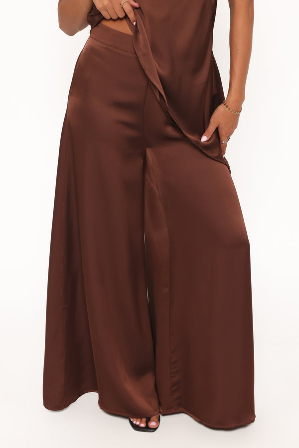BOTTOMS Charmer Wide Leg Pant - Dark Brown