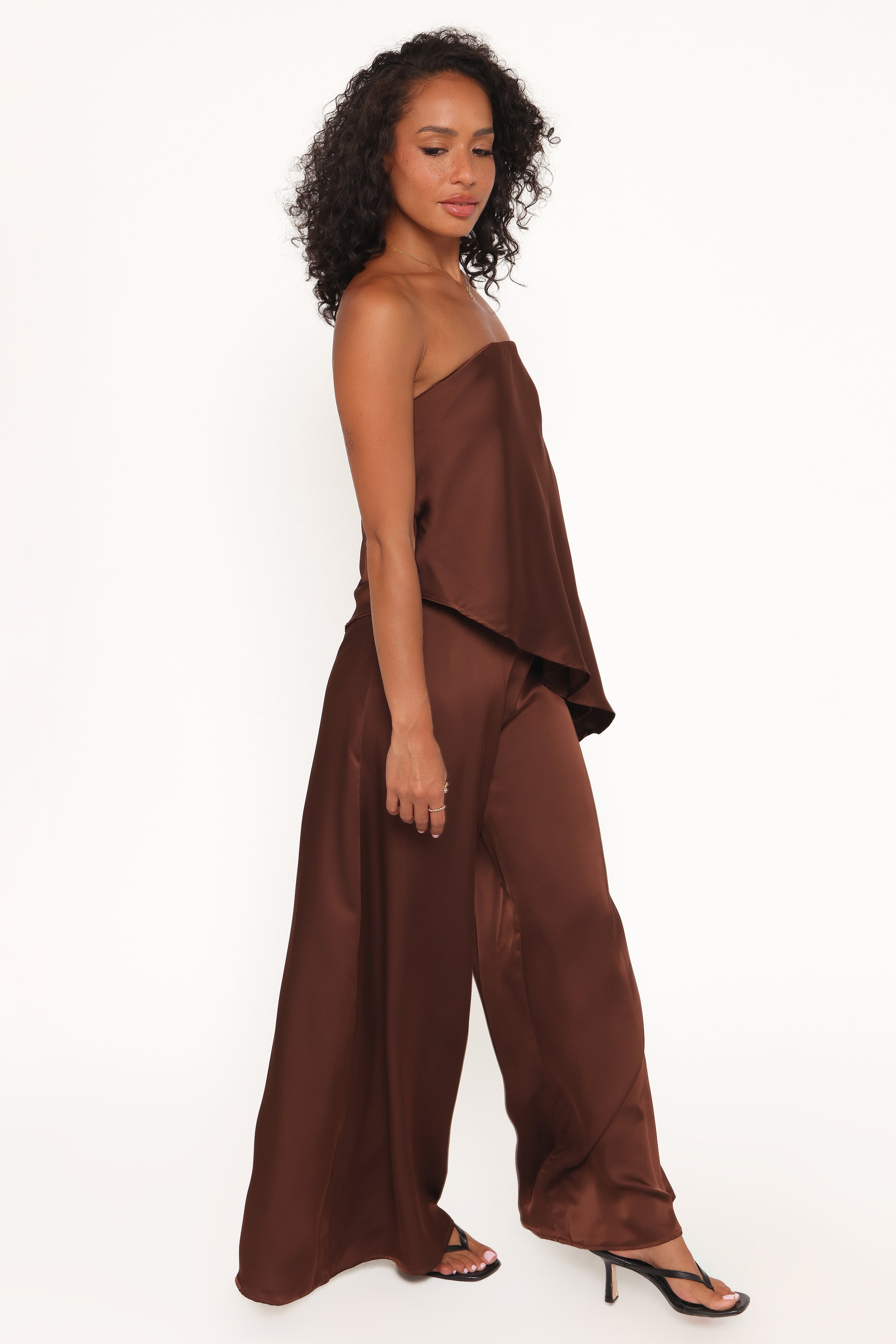 BOTTOMS Charmer Wide Leg Pant - Dark Brown