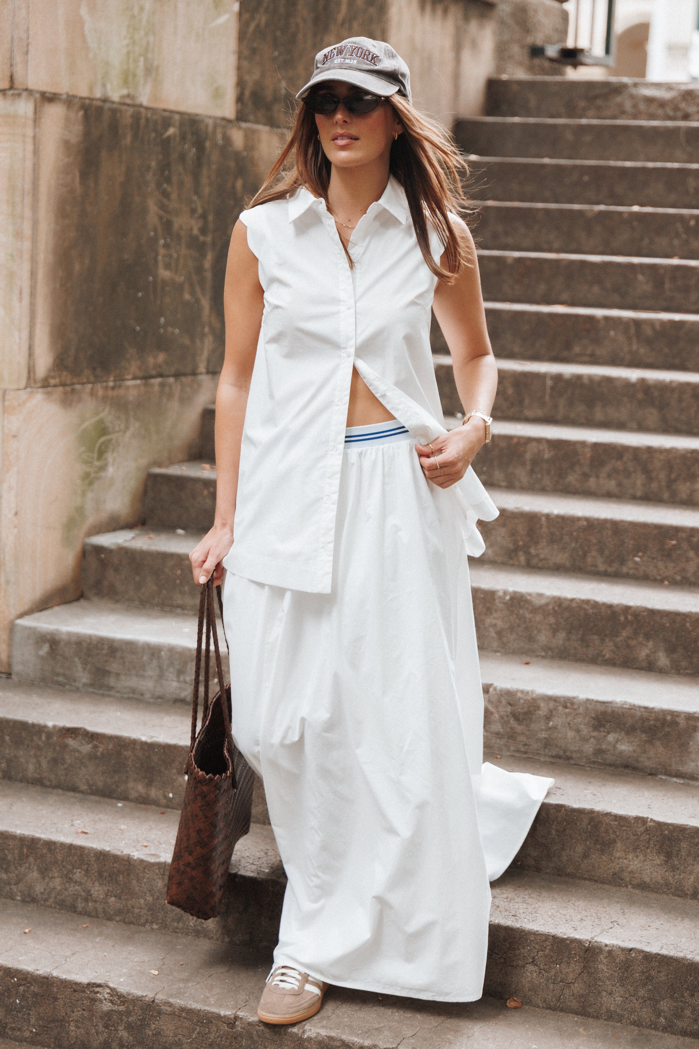 BOTTOMS Christine Maxi Skirt - White