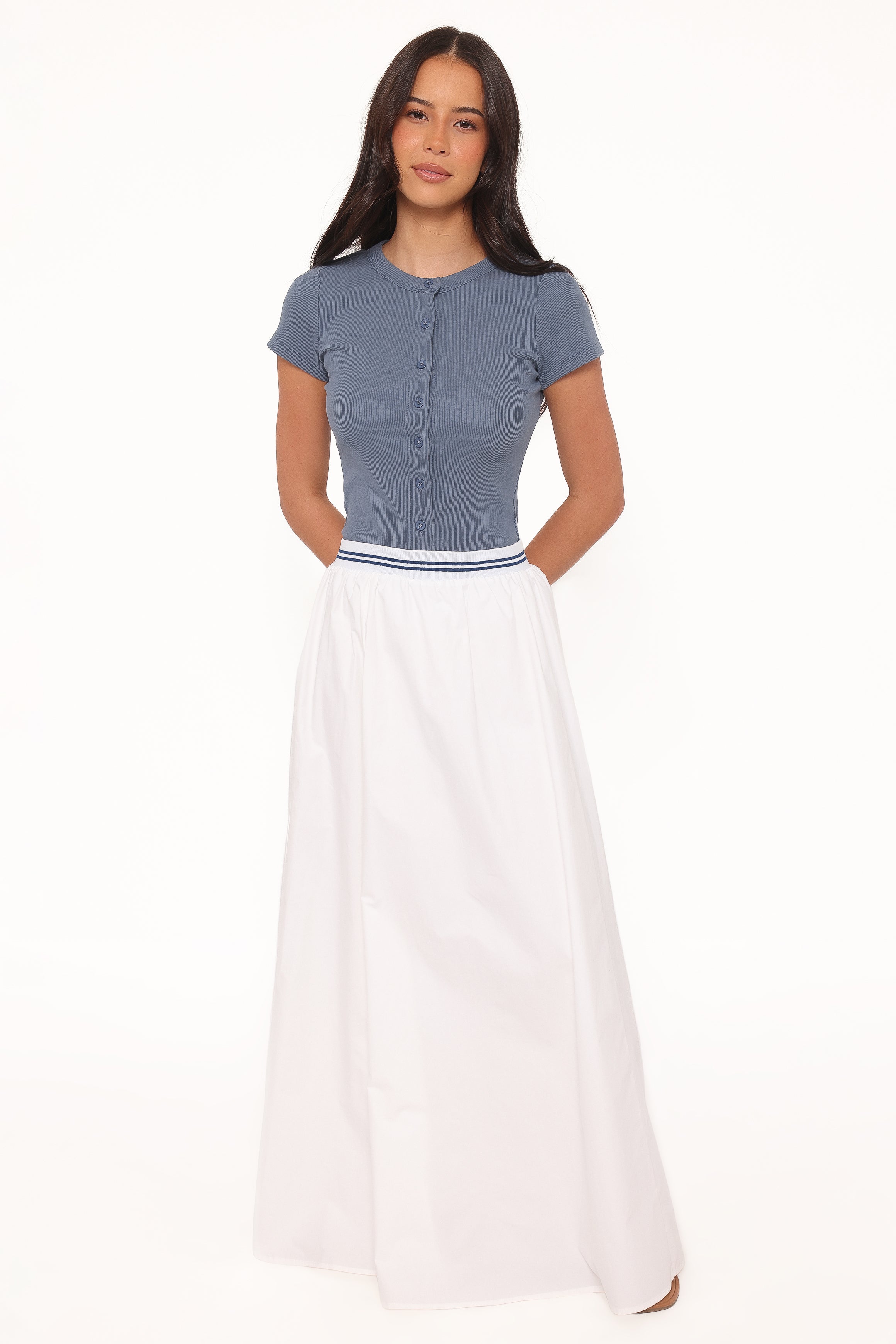 BOTTOMS Christine Maxi Skirt - White