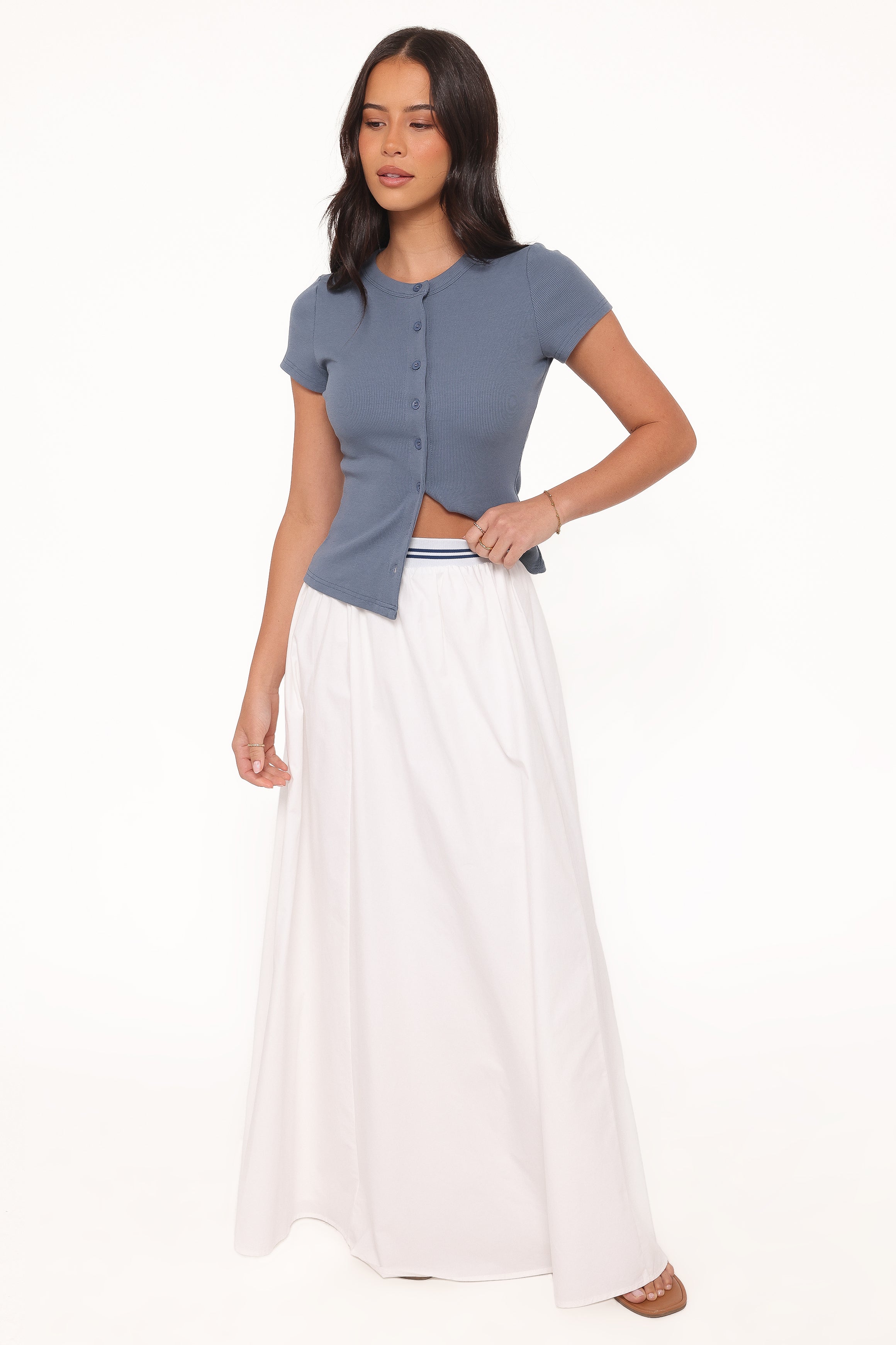 BOTTOMS Christine Maxi Skirt - White