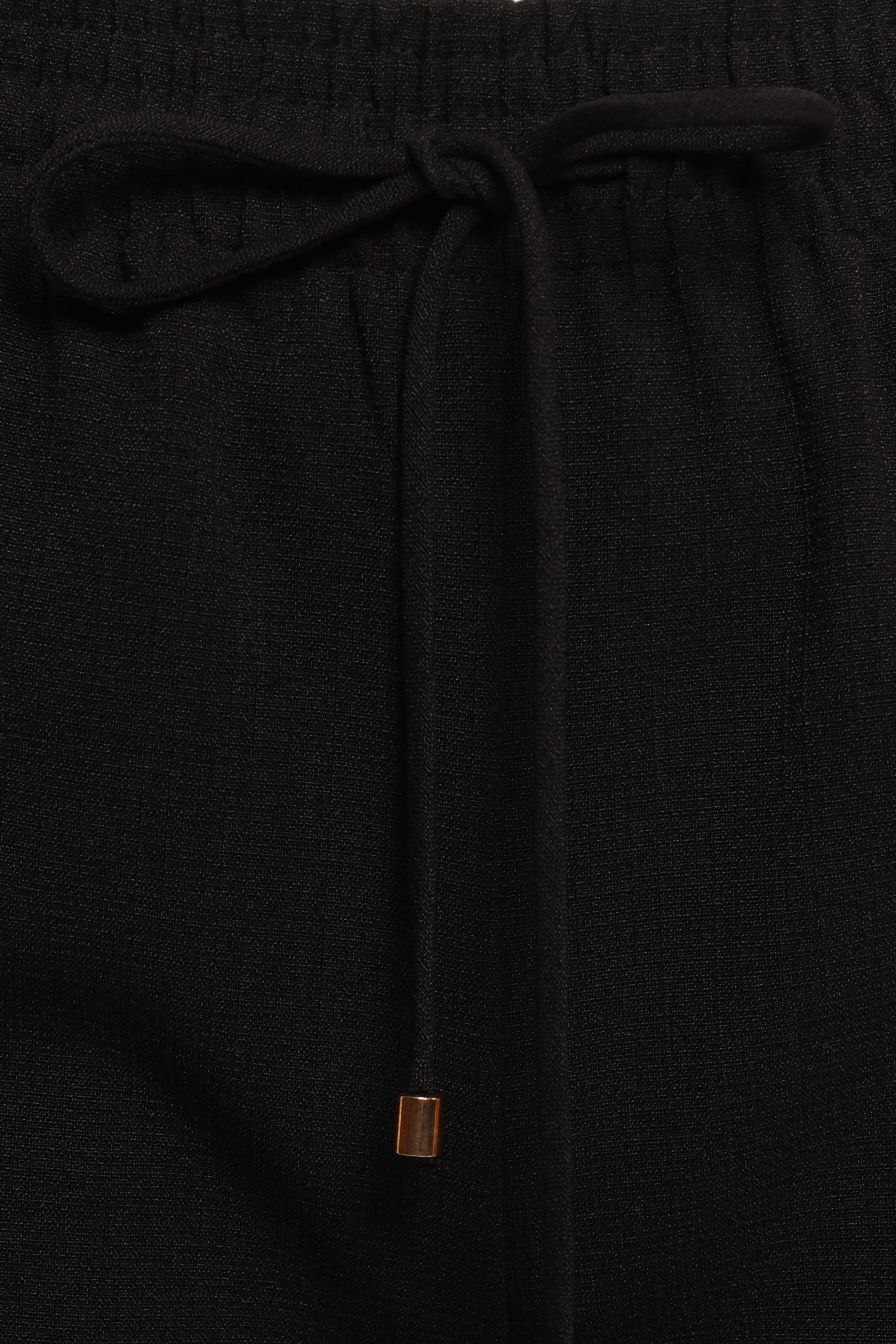 BOTTOMS Cinch Wide Leg Crepe Pant - Black