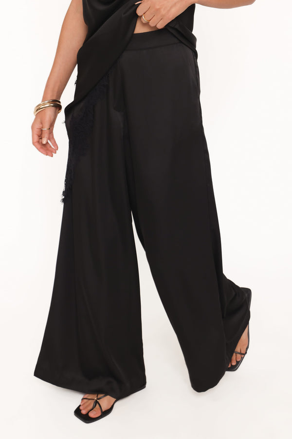 BOTTOMS Clara Wide Leg Tailored Pant - Black
