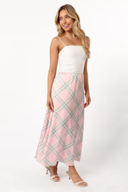 BOTTOMS @Clarissa Midi Skirt - Pink Check (Hold for Cool Beginnings)