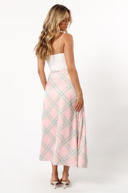 BOTTOMS @Clarissa Midi Skirt - Pink Check (Hold for Cool Beginnings)