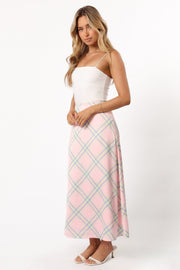 BOTTOMS @Clarissa Midi Skirt - Pink Check (Hold for Cool Beginnings)