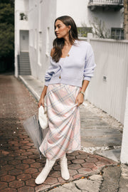 BOTTOMS @Clarissa Midi Skirt - Pink Check (Hold for Cool Beginnings)