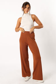 BOTTOMS @Collins Knit Pant - Brown