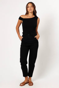 BOTTOMS @Cooper Paperbag Waist Jean - Black