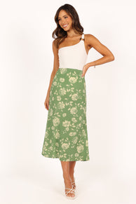 BOTTOMS @Cordelia Midi Skirt - Green
