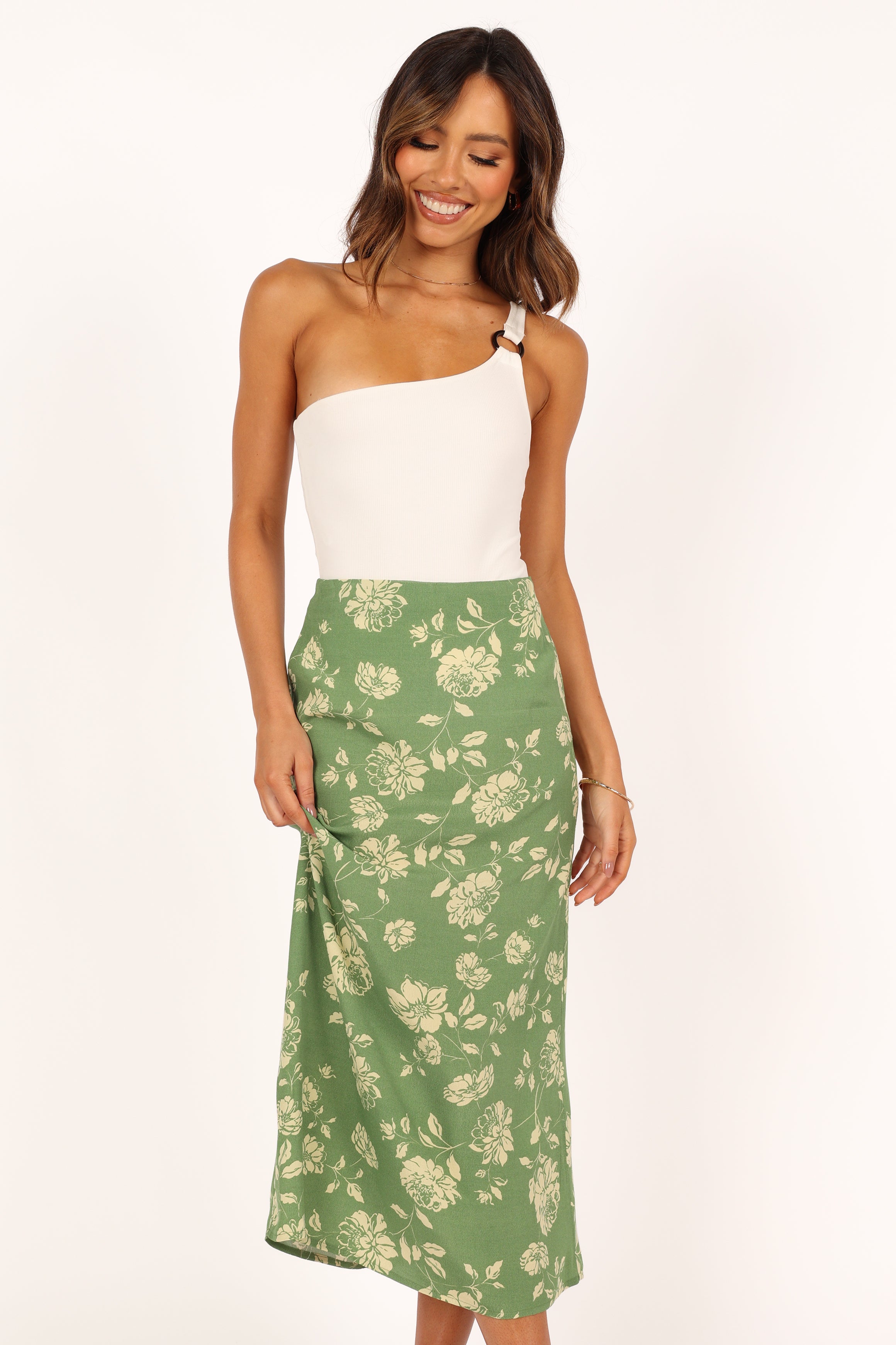 BOTTOMS @Cordelia Midi Skirt - Green