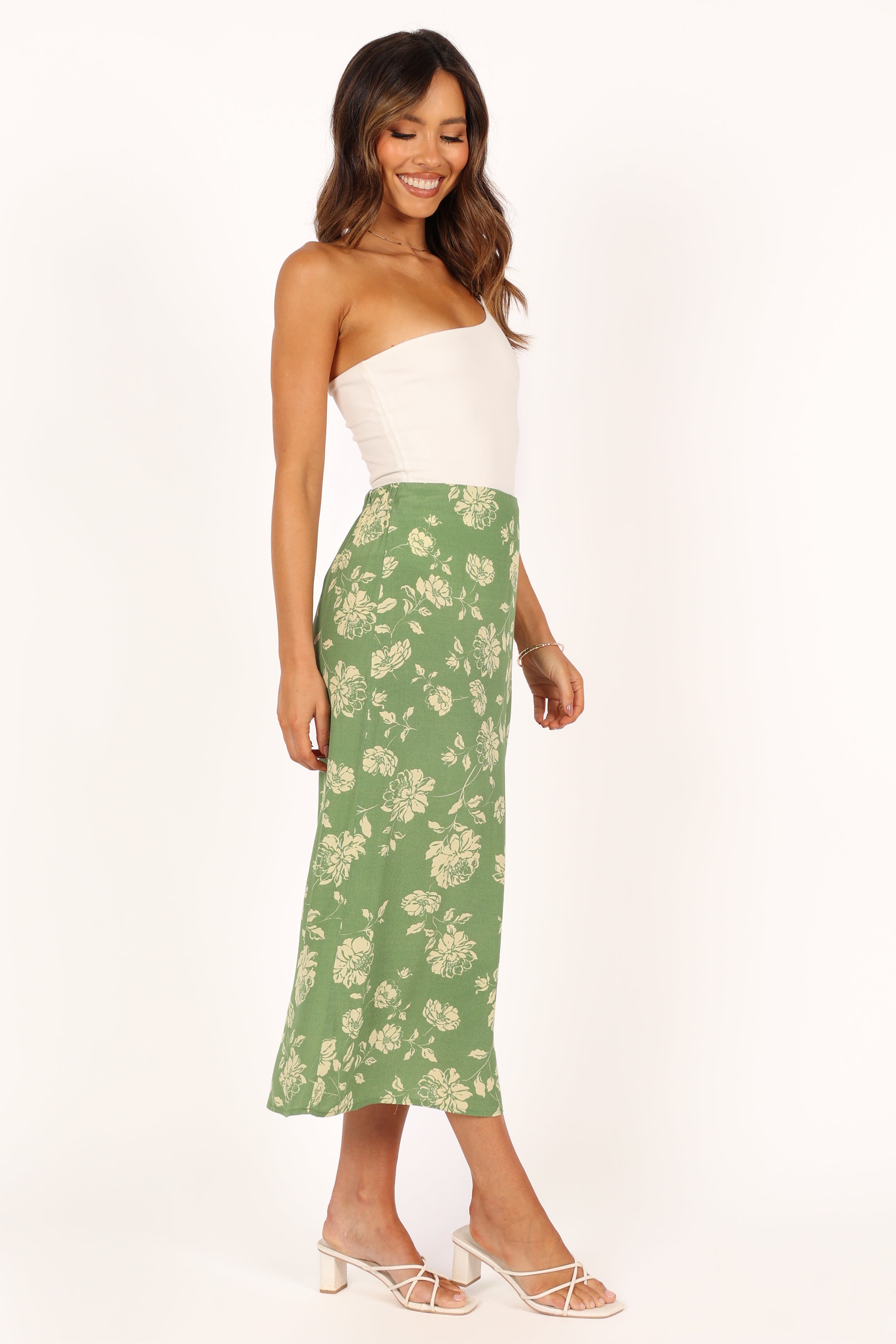 BOTTOMS @Cordelia Midi Skirt - Green
