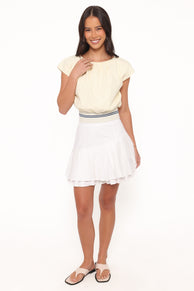 BOTTOMS Cygnus Pleated Mini Skirt - White