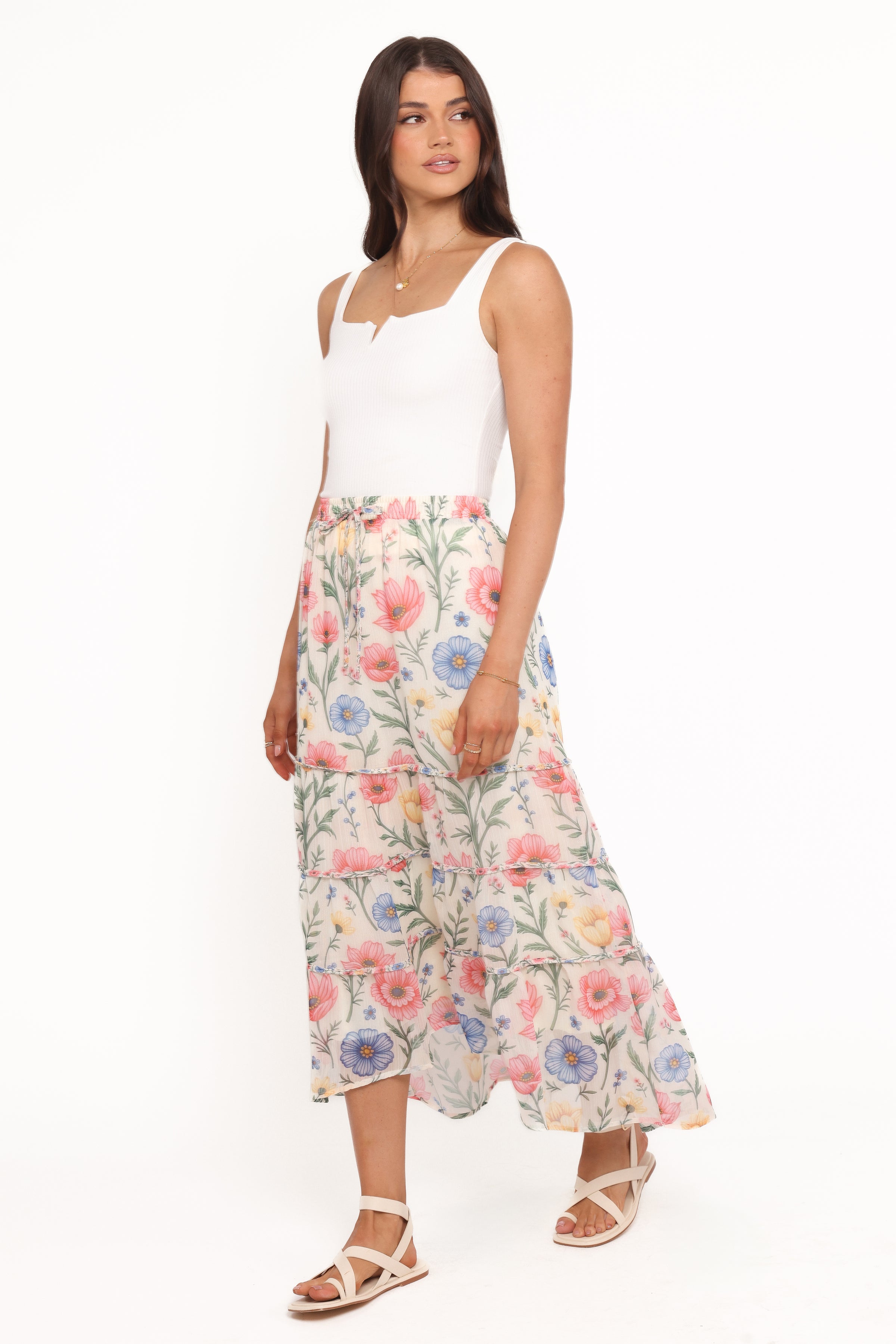 BOTTOMS Dahlia Tiered Skirt - Pastel Floral