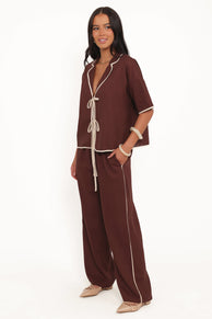 BOTTOMS Dalton Pant - Brown Cream