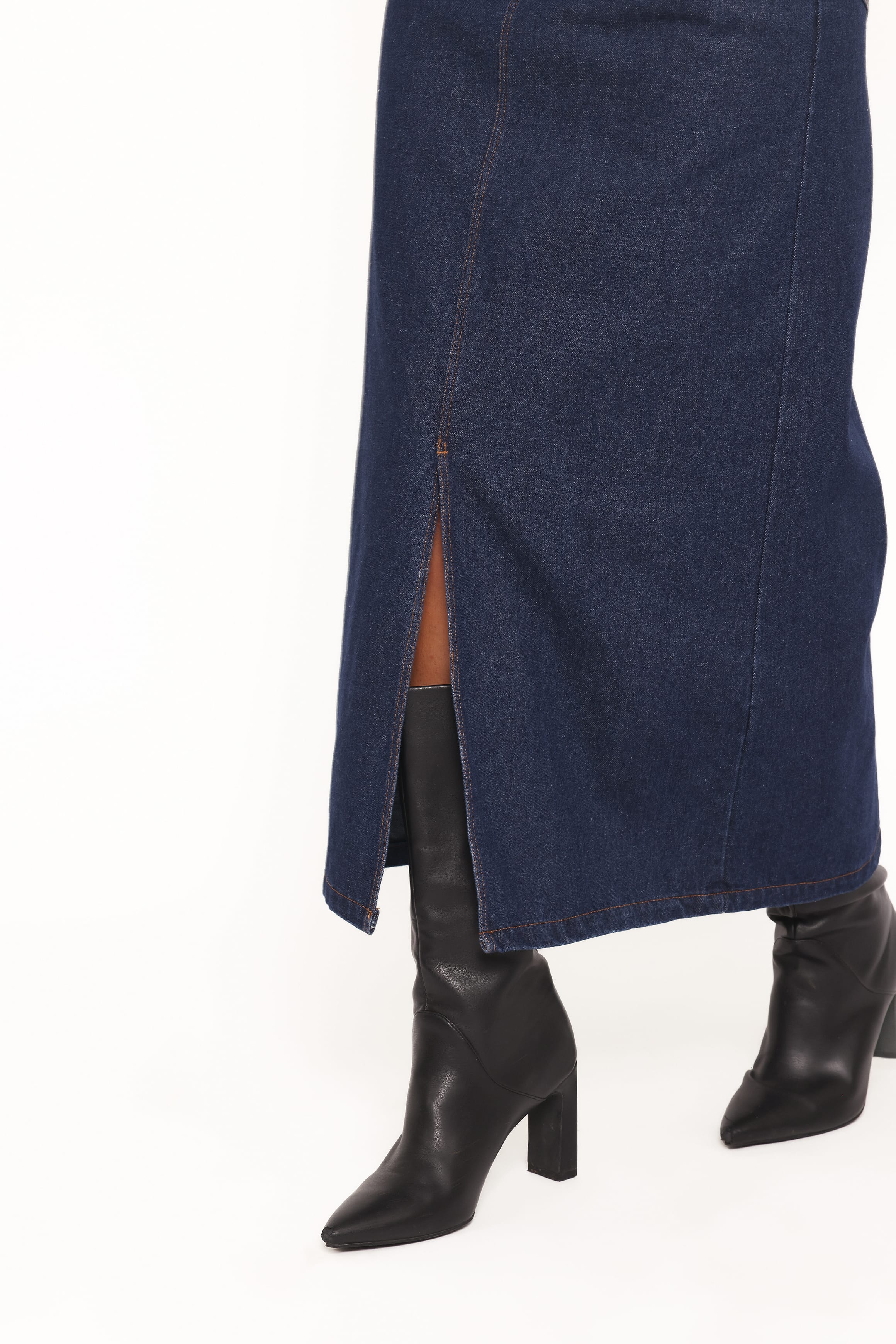 BOTTOMS Dana Denim Midi Skirt - Midnight