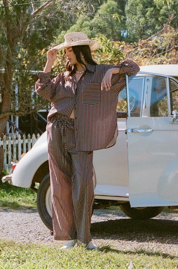 BOTTOMS Darya Pants - Chocolate Stripe