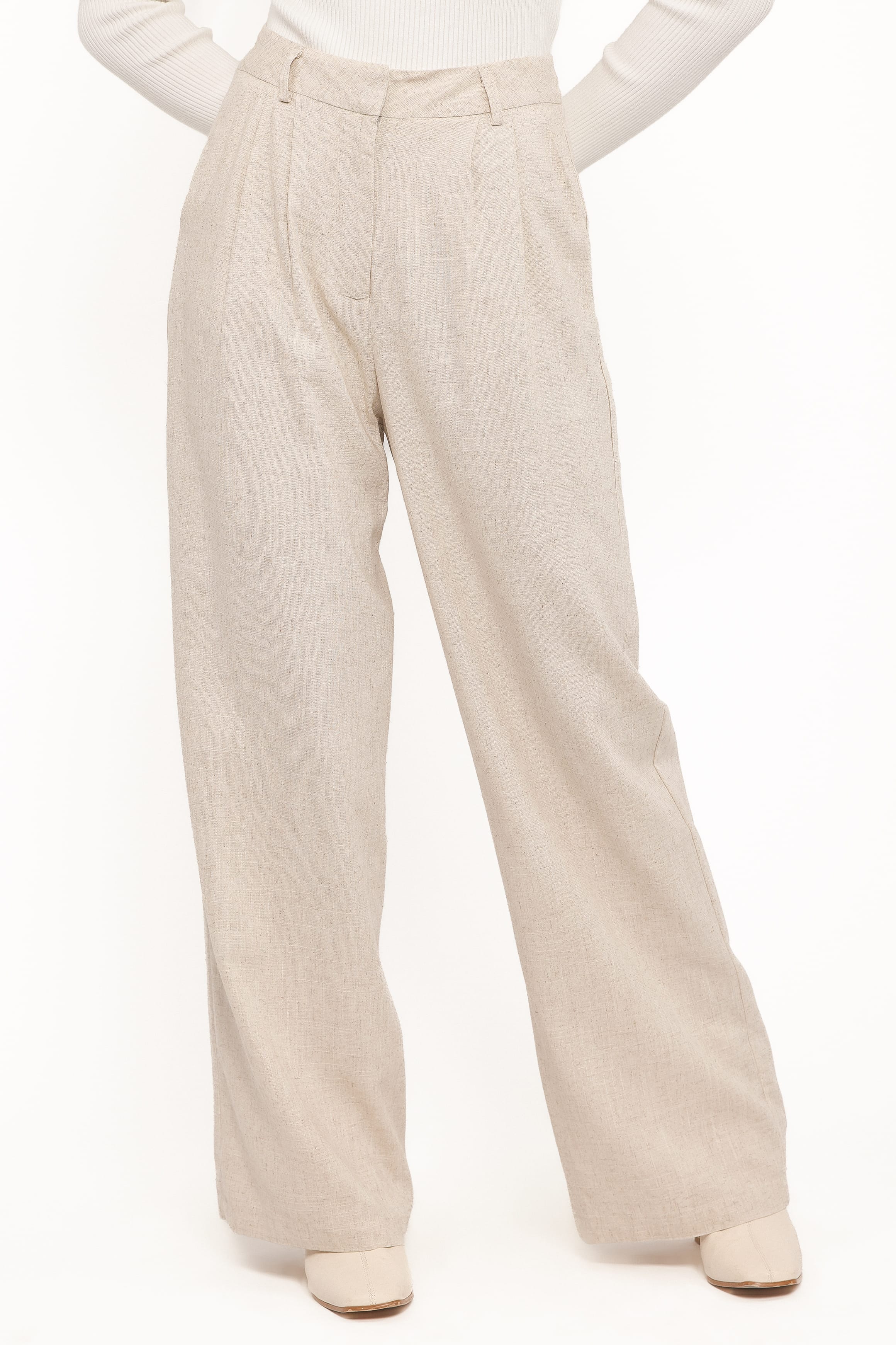 BOTTOMS Dean Linen Pants - Beige