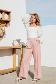 BOTTOMS Dean Linen Pants - Light Pink