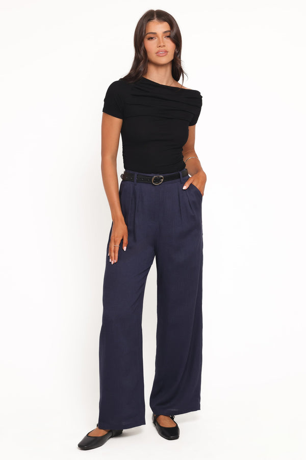BOTTOMS Dean Linen Pants - Navy