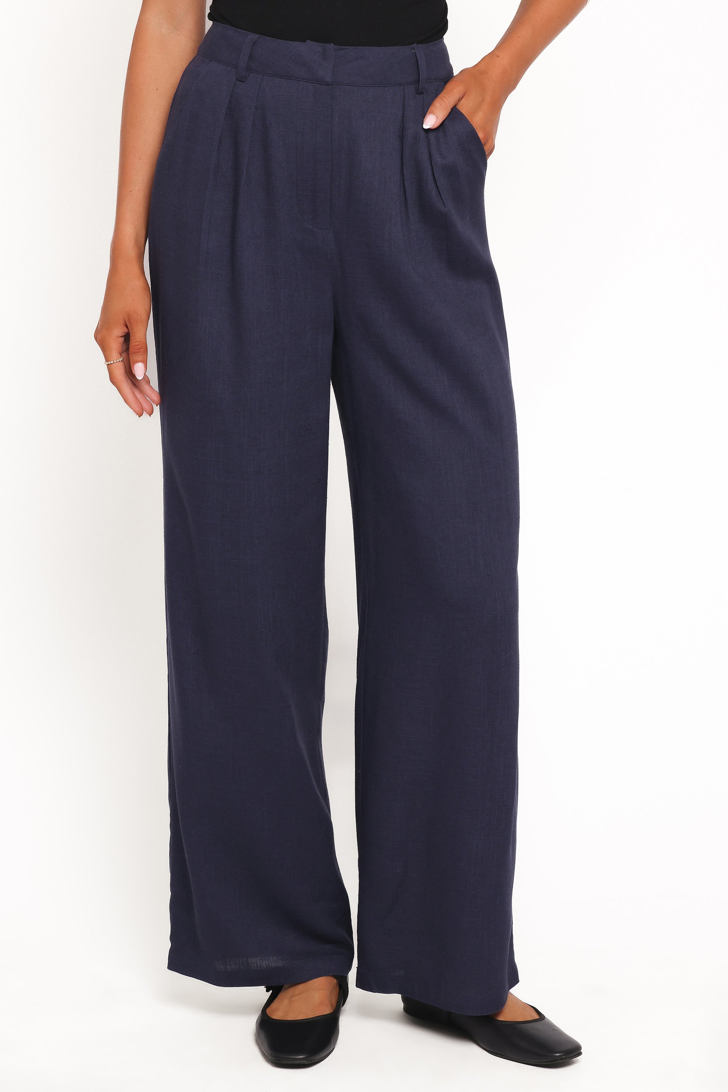 BOTTOMS Dean Linen Pants - Navy