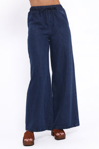 BOTTOMS Declan Chambray Pant - Mid Dark
