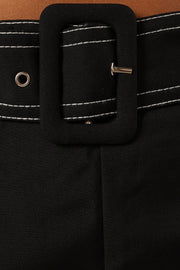 BOTTOMS @Dellia Contrast Stitch Pants - Black