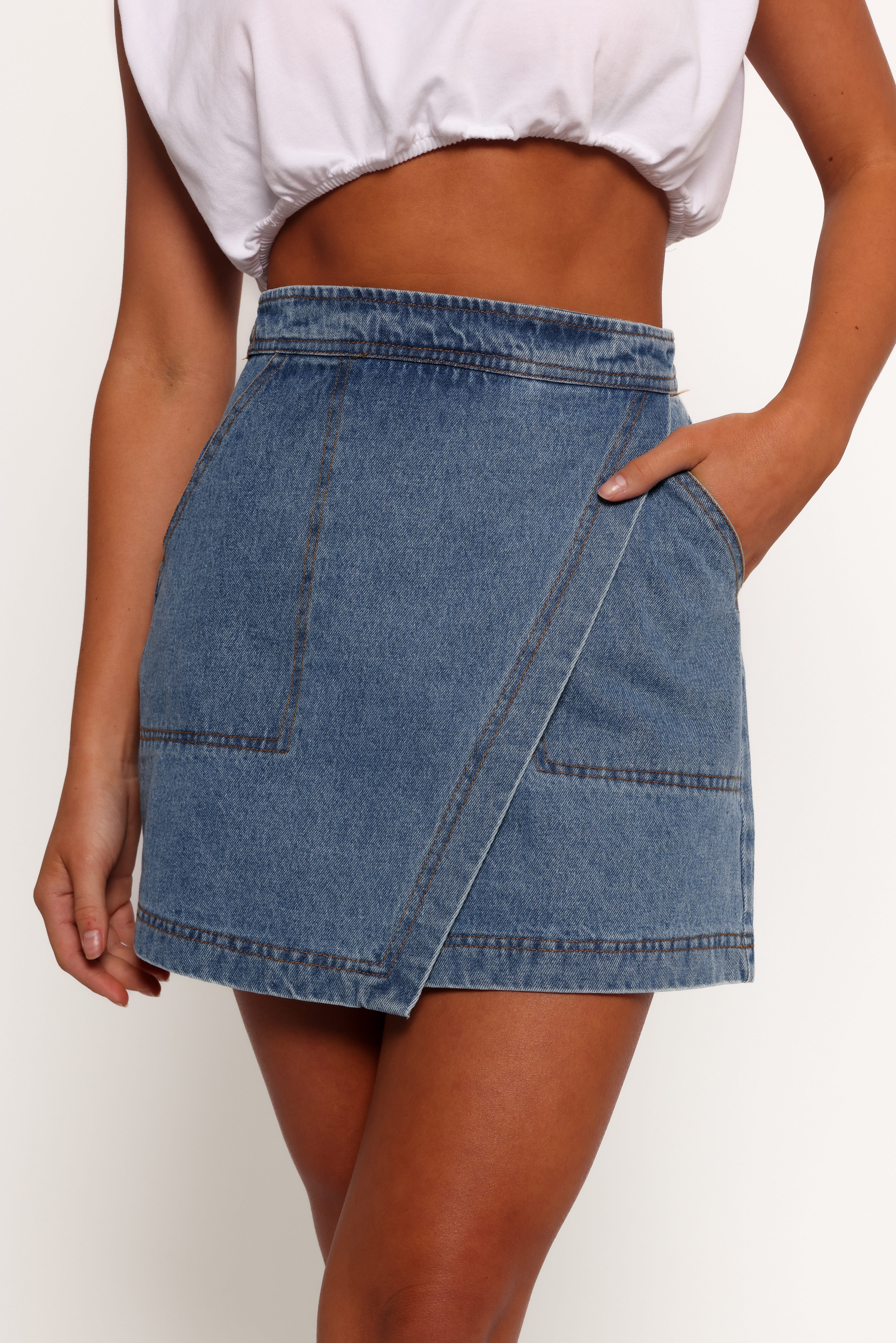 BOTTOMS Drew Denim Skirt - Blue Wash