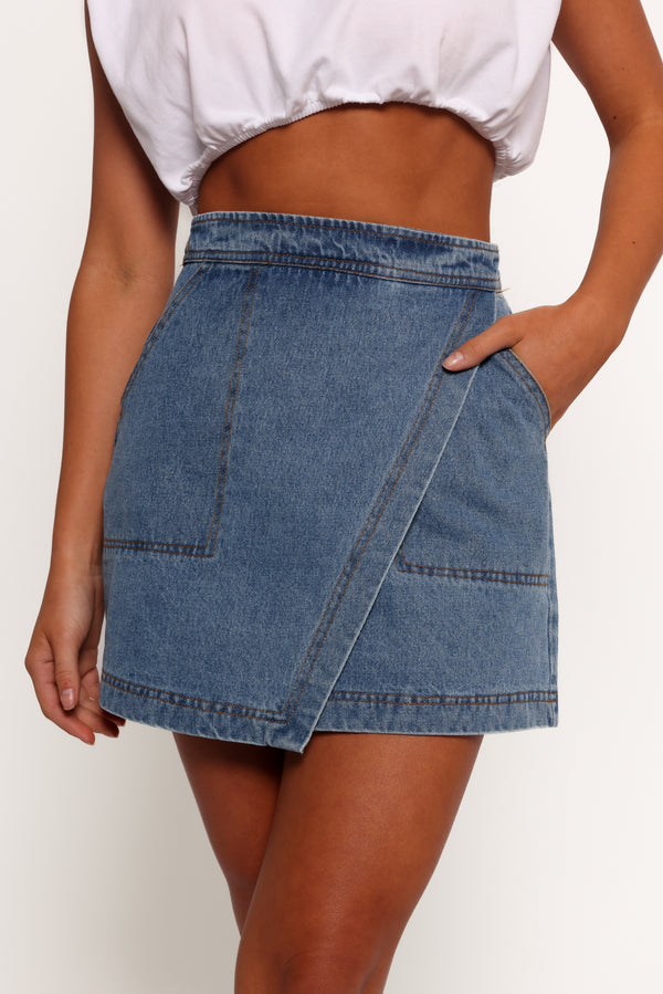 BOTTOMS Drew Denim Skirt - Blue Wash