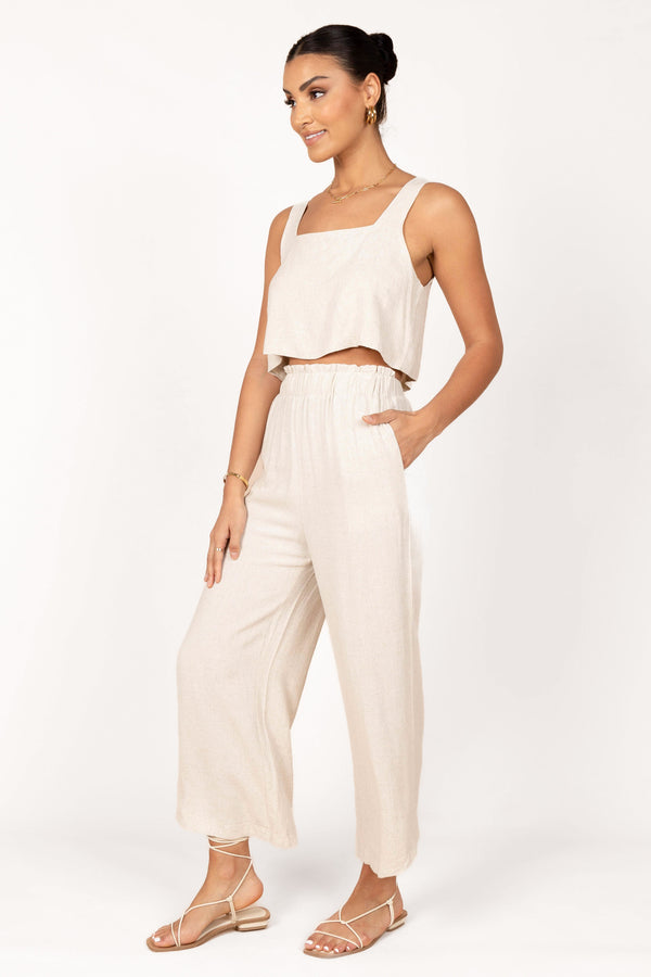 BOTTOMS Eleanor High Waisted Pants - Beige