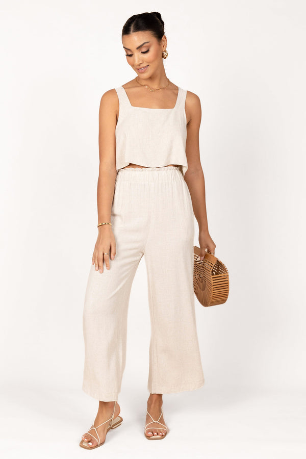 BOTTOMS Eleanor High Waisted Pants - Beige