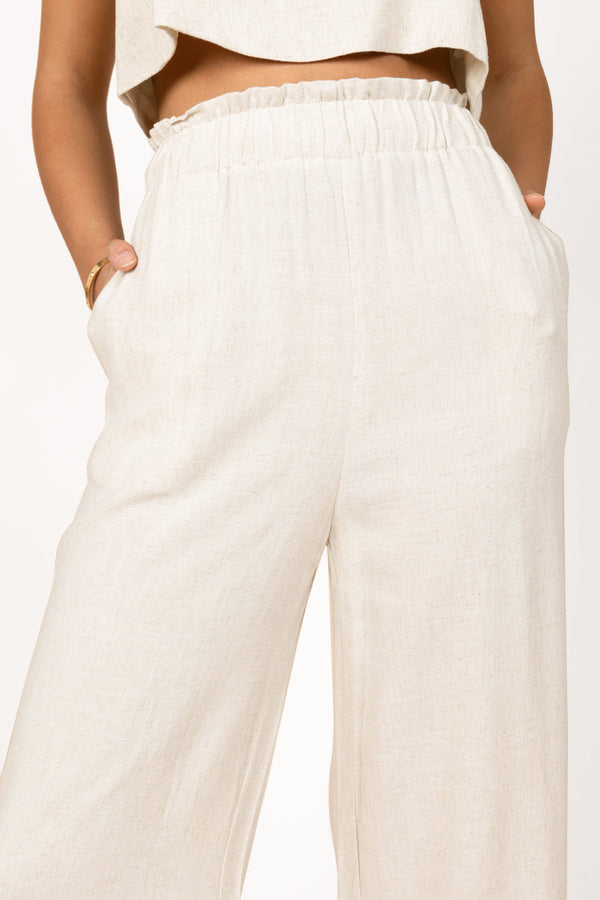 BOTTOMS Eleanor High Waisted Pants - Beige