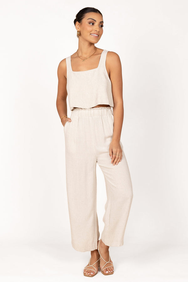 BOTTOMS Eleanor High Waisted Pants - Beige