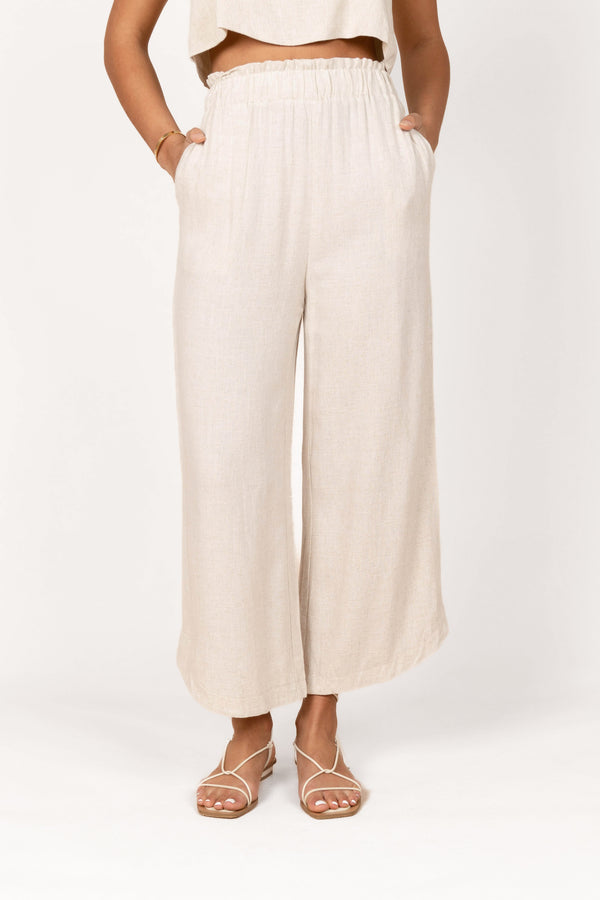 BOTTOMS Eleanor High Waisted Pants - Beige