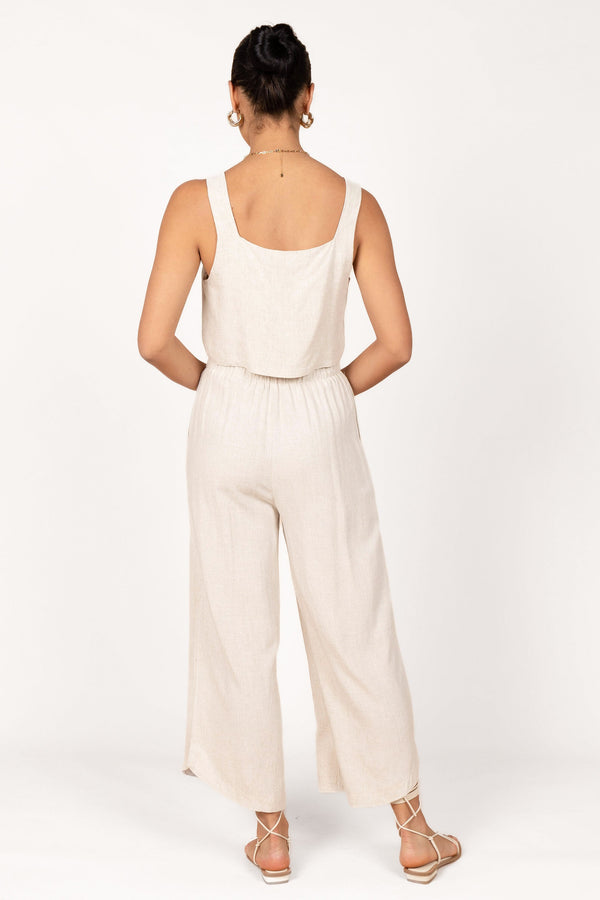 BOTTOMS Eleanor High Waisted Pants - Beige