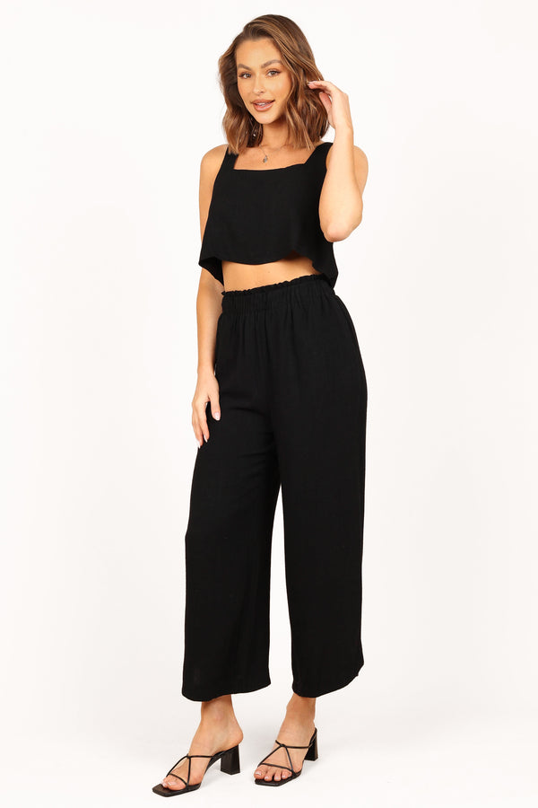 BOTTOMS Eleanor High Waisted Pants - Black