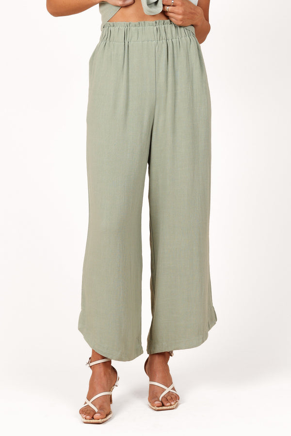 BOTTOMS Eleanor High Waisted Pants - Green