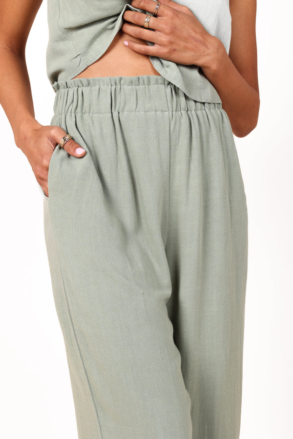 BOTTOMS Eleanor High Waisted Pants - Green