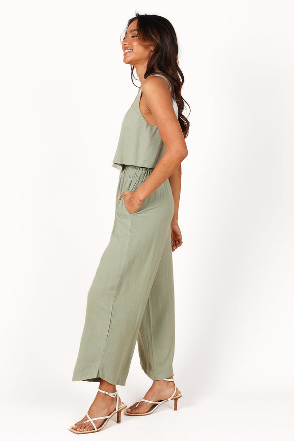 BOTTOMS Eleanor High Waisted Pants - Green