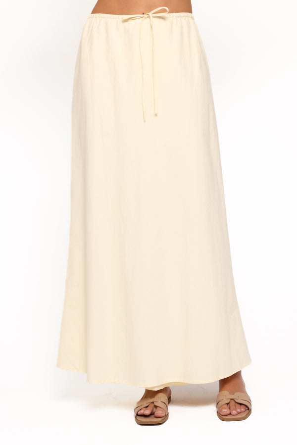 BOTTOMS Elena Cotton Maxi Skirt - Butter Yellow
