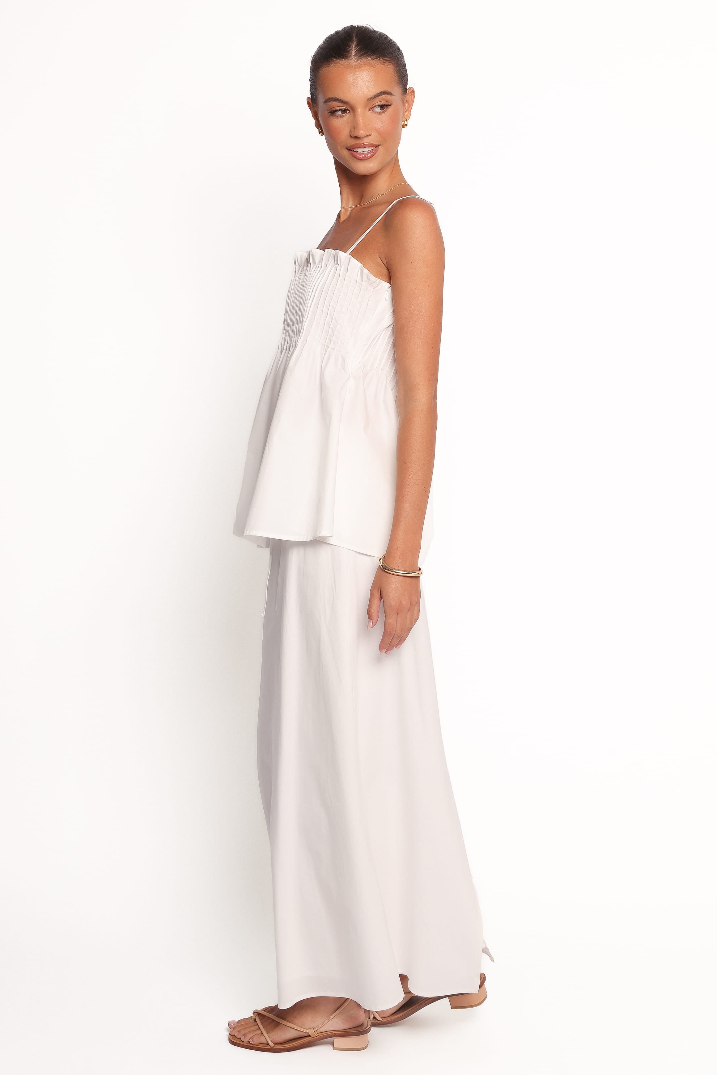 BOTTOMS Elena Cotton Maxi Skirt - White