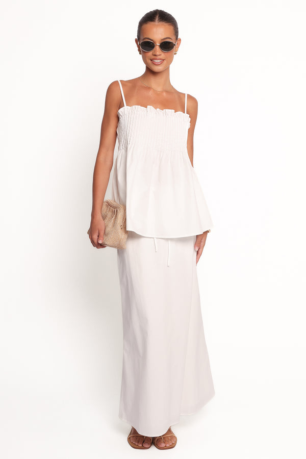 BOTTOMS Elena Cotton Maxi Skirt - White