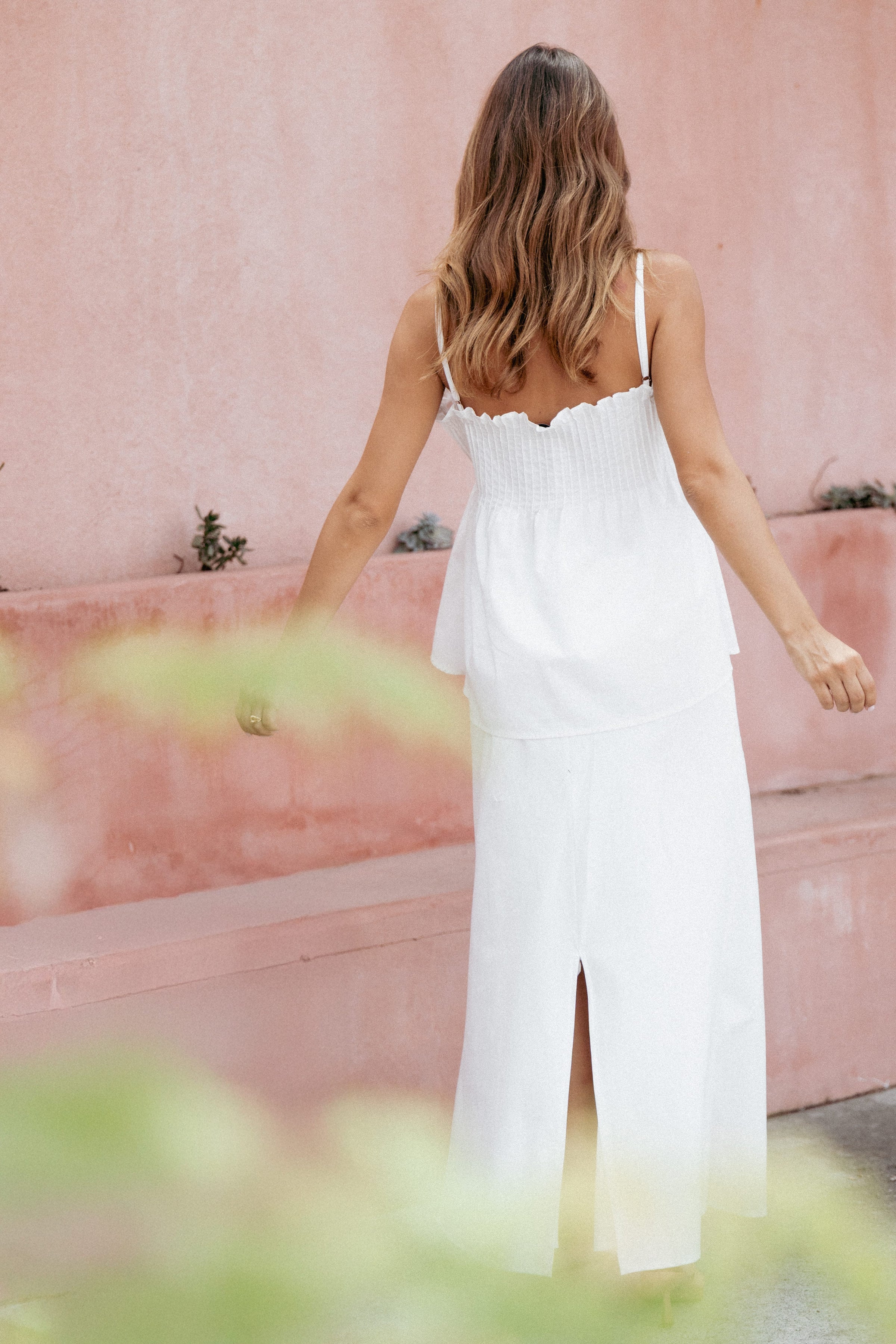BOTTOMS Elena Cotton Maxi Skirt - White