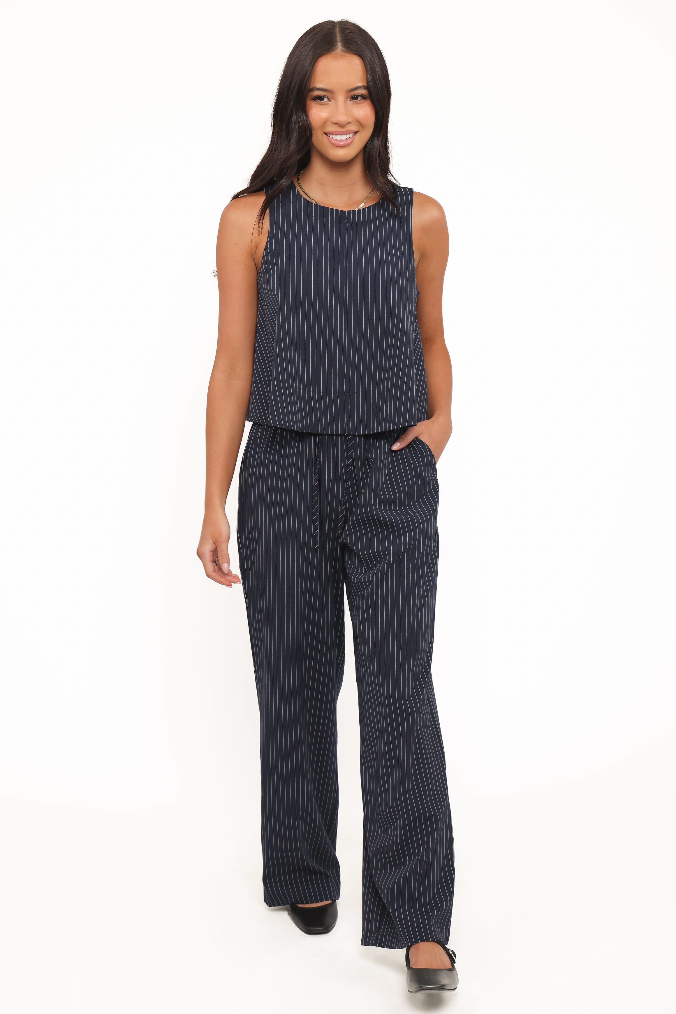 BOTTOMS Elijah Pants - Navy White Stripe