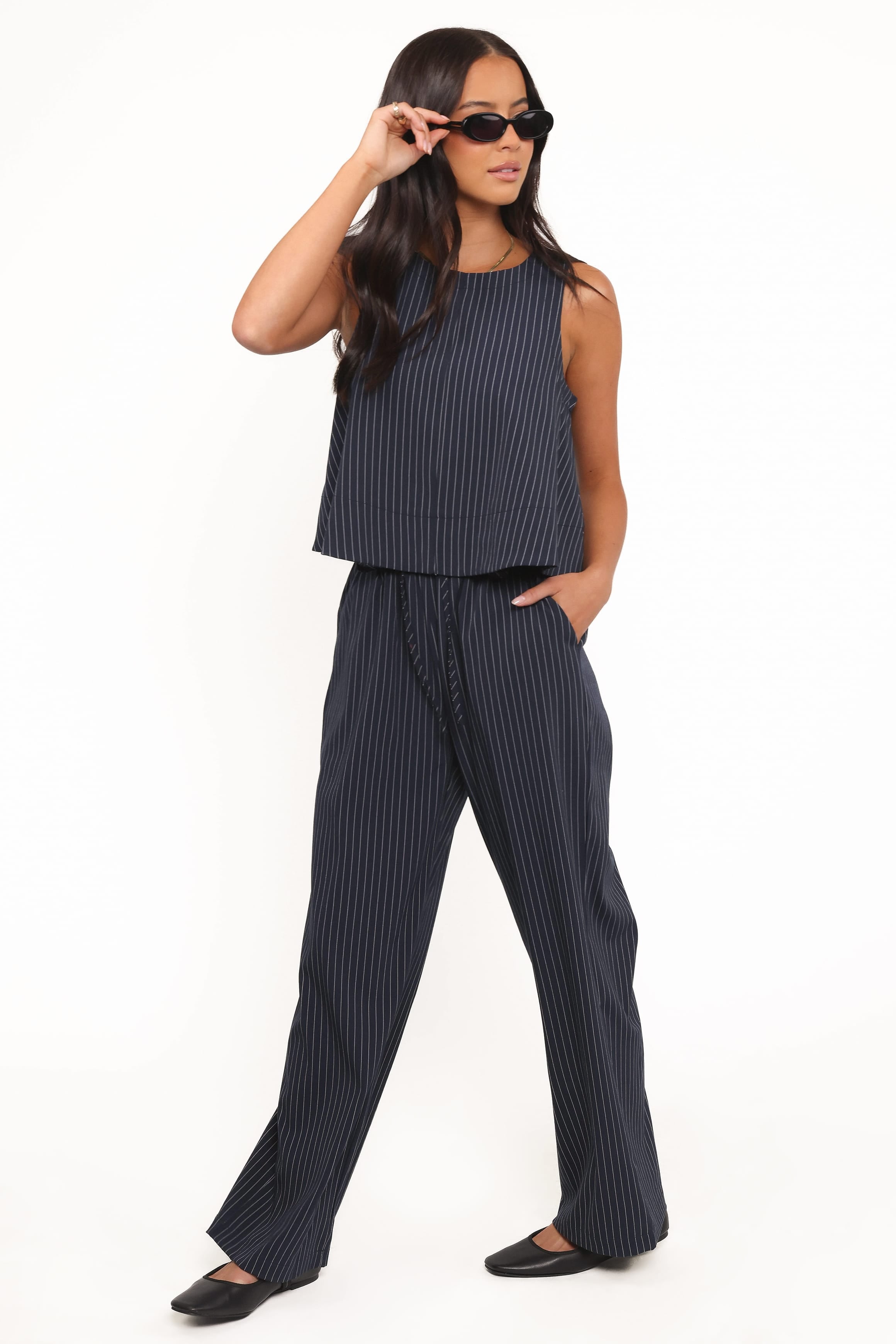 BOTTOMS Elijah Pants - Navy White Stripe