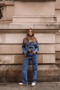BOTTOMS @Elina Straight Leg Jeans - Denim (Hold for Winter Essentials)